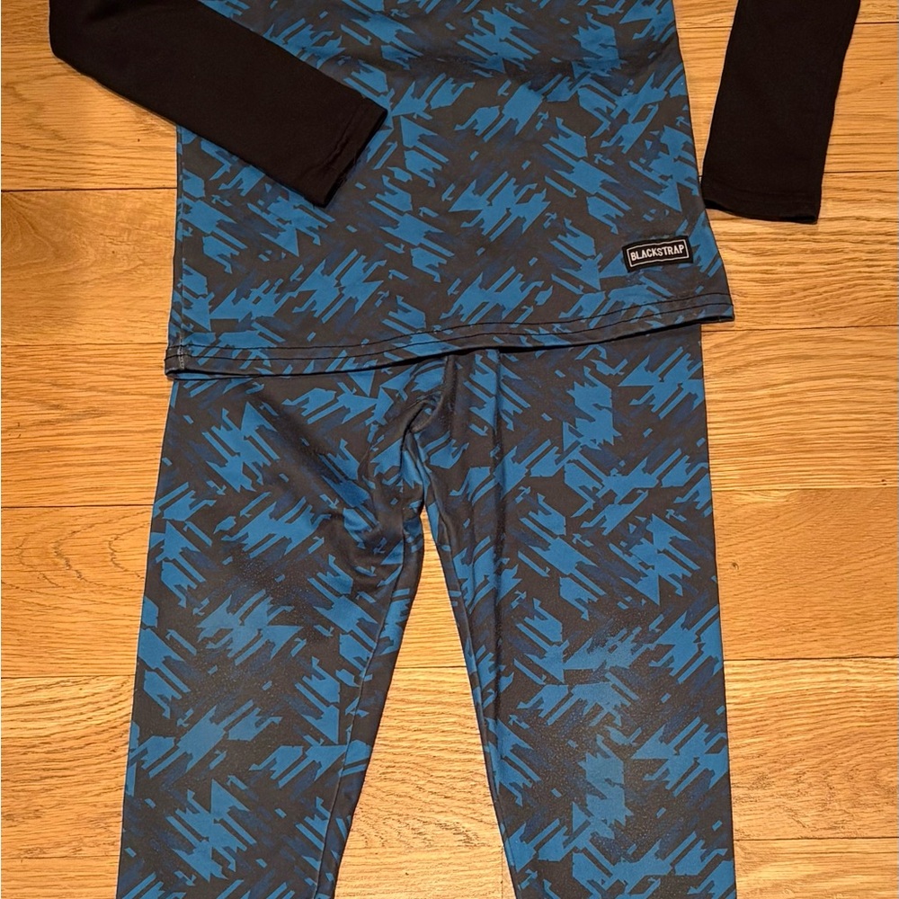 BlackStrap Blue and Black Camo Base Layer Set - Kids Small